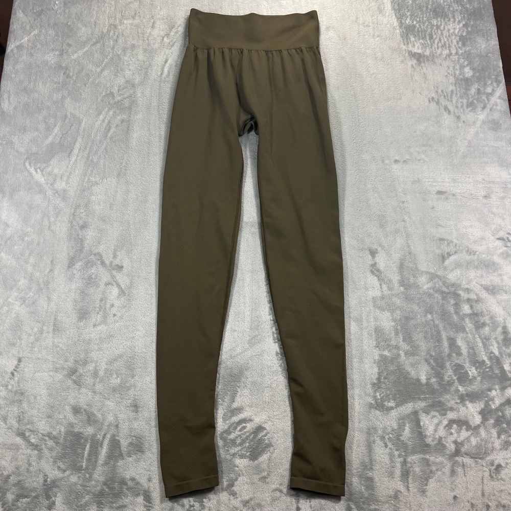 UNIQLO U Airism UV Protection Leggings Womens XL Olive Green Stirrup Activewear